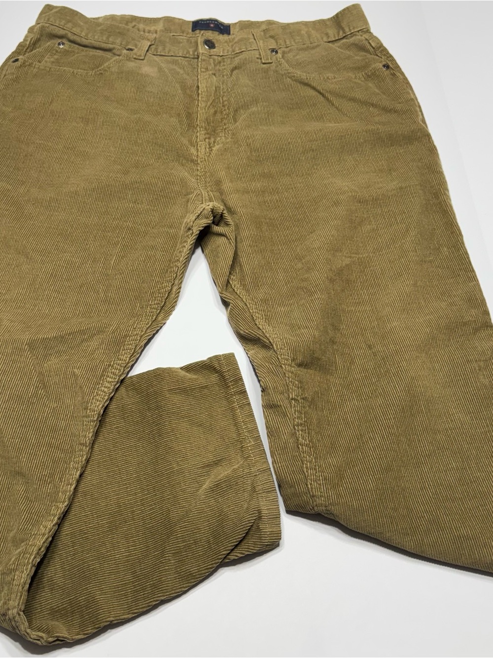 Saddlebred Olive-Tone Corduroy Straight-Leg Pants